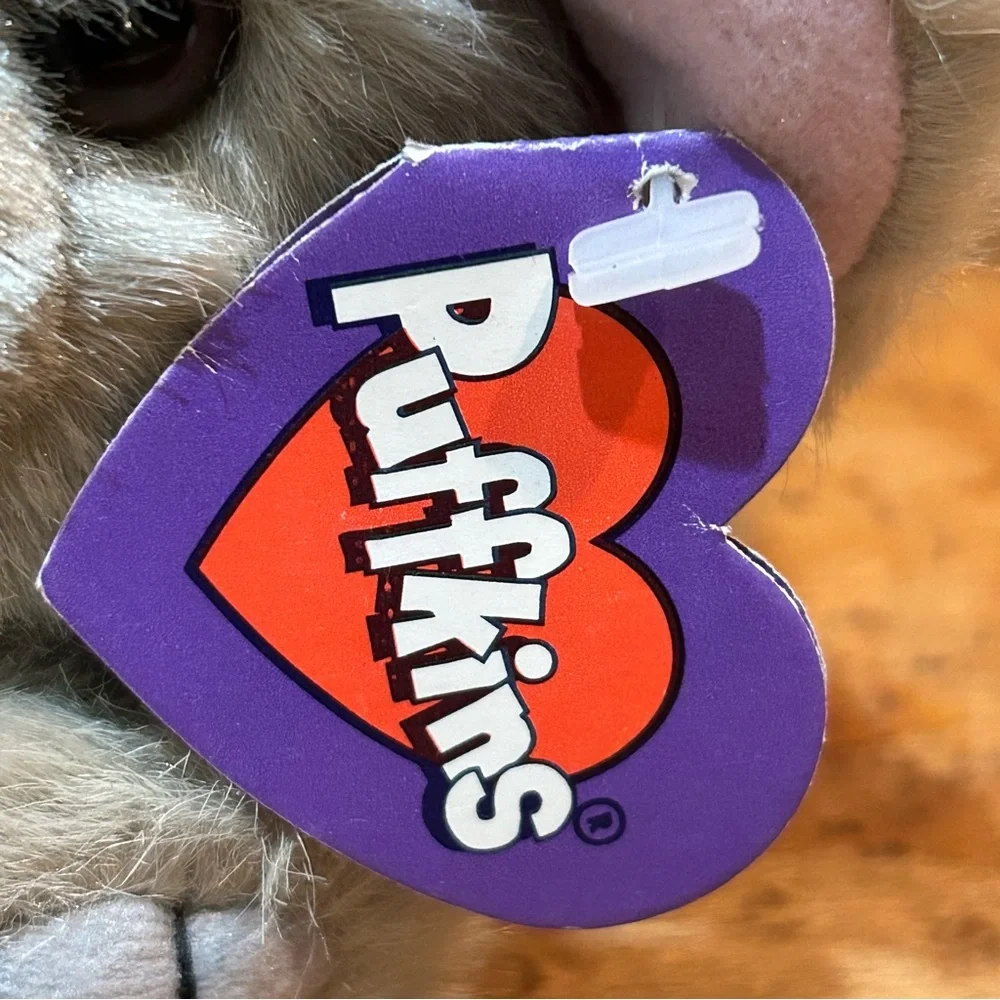 Swibco #6618 PUFFKINS Plush Murphy Gray Mouse Pink Ears DOB 5-1-97 Bean Bag Tags